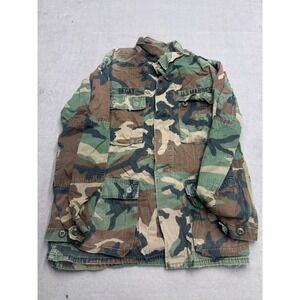 US Military USMC Woodland Camo Combat Utility Jacket Small Long BEGAY Ripstop